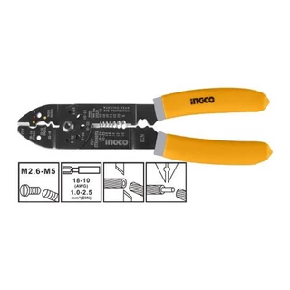 INGCO คีม ตัด ปอก ย้ำ หางปลา / สายไฟ ขนาด 8.1/2 นิ้ว รุ่น HWSP851 ( Wire Stripper )