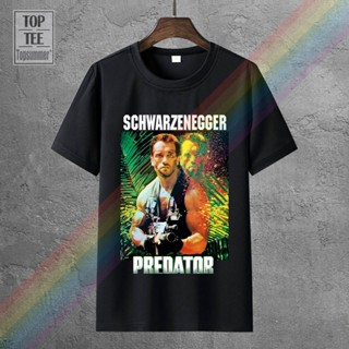 เสื้อแฟชั่นผญ2022 อื่นๆ โปสเตอร์ภาพยนตร์ Predator Ver 1 เสื้อยืดอาร์โนลด์ชวาร์เซเน็กเกอร์ (สีดํา) เสื้อยืดผู้ชาย S 3Xl ส