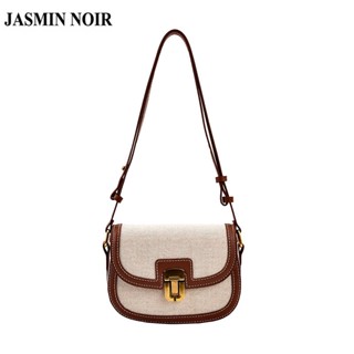 Jasmin NOIR กระเป๋าถือ กระเป๋าสะพายไหล่ สะพายข้าง ผ้าแคนวาส หนัง PU สไตล์เรโทร สําหรับสตรี