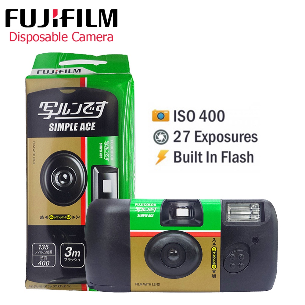 New Fujifilm Simple Ace Iso 400 35mm Power Flash 27 Photo Exposures