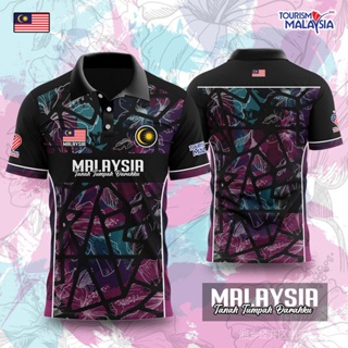 เสื้อยืด พิมพ์ลายดอกไม้ สไตล์มาเลเซีย | เสื้อกีฬาแขนสั้น ลายทีม Sublimation | เสื้อยืดแขนสั้น