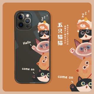 Five cats เคสไอโฟน iPhone Xr Xs X max 13 11 pro max 14plus 12 14 pro 7 8 เคส 8plus cover 8พลัส นิ่ม 7plus TPU phone case