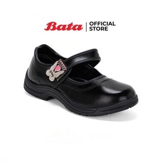 BATA บาจา B-Cute รองเท้านักเรียน รองเท้าสีดำ รองเท้านักเรียนหญิง พร้อมเทคโนโลยี Life Material ลดกลิ่นอับชื้น ลายผีเสื้อ สีดำ 3416011