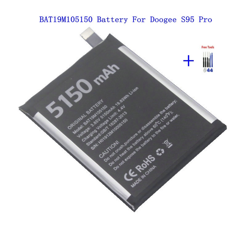 1x Retail / Bulk 5150mAh / 19.83Wh BAT19M105150 Cell Phone Replacement Battery For Doogee S95Pro S95