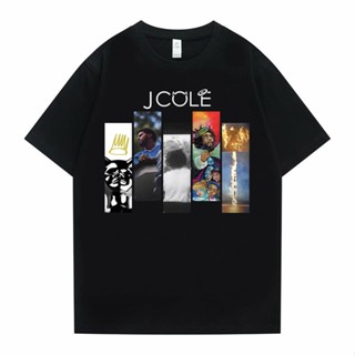 เสื้อเชิ้ต แร็ปเปอร์ฮิปฮอป J โคลอัลบั้มเพลงสีดํา Tshirt ผู้ชายแฟชั่นผู้หญิงแฟชั่นเทรนด์เสื้อยืดขนาดใหญ่แขนสั้นฤดูร้อนผู้