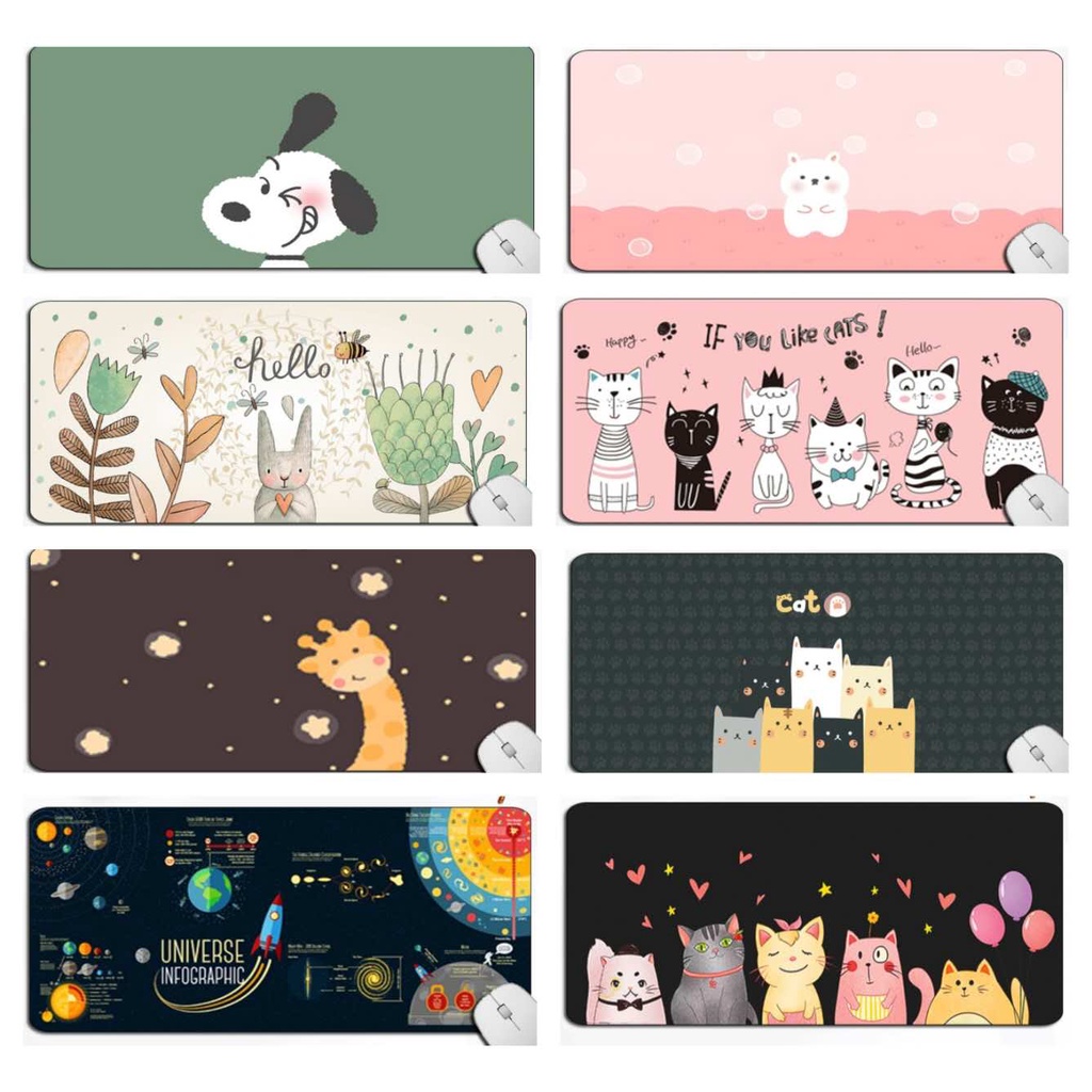 แผ่นรองเม้าส์ 80x30x3 ซม. แผ่นรองเม้าส์ลายการ์ตูน Mouse Pad แผ่นรองเมาส์ ที่รองเมาส์
