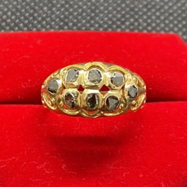 แหวนเพชรซีกแท้ทอง90%งานเก่าโบราณเพชรแท้