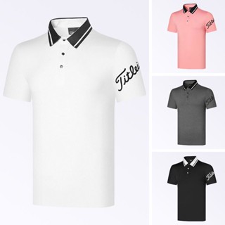 Titleist เสื้อยืดโปโล แขนสั้น แบบแห้งเร็ว ยืดหยุ่นสูง สีพื้น สําหรับผู้ชาย