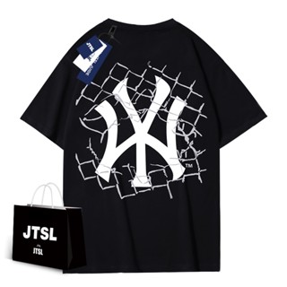 เสื้อยืดแขนสั้น ผ้าฝ้าย ทรงหลวม พิมพ์ลาย new York แฟชั่นฤดูร้อน สําหรับผู้ชาย และผู้หญิง