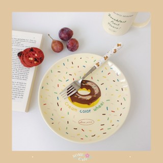 [พร้อมส่ง] 🍩 Ins donut ceramic plate จานเซรามิค จานน่ารัก จาน