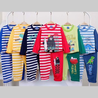 ชุดเซ็ทเด็กแขนยาวขายาว ผ้า Cotton32 แท้​ อายุประมาน​ 2-7 ขวบ