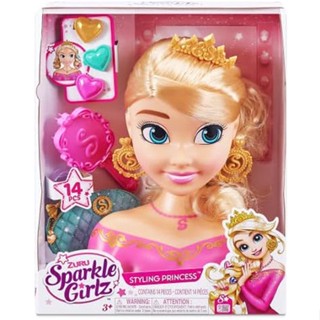 Sparkle Girlz Princess Hair Styling Head with 15 Accessories by ZURU Sparkle Girlz หัวจัดแต่งทรงผมเจ้าหญิง พร้อมอุปกรณ์เสริม 15 ชิ้น by ZURU