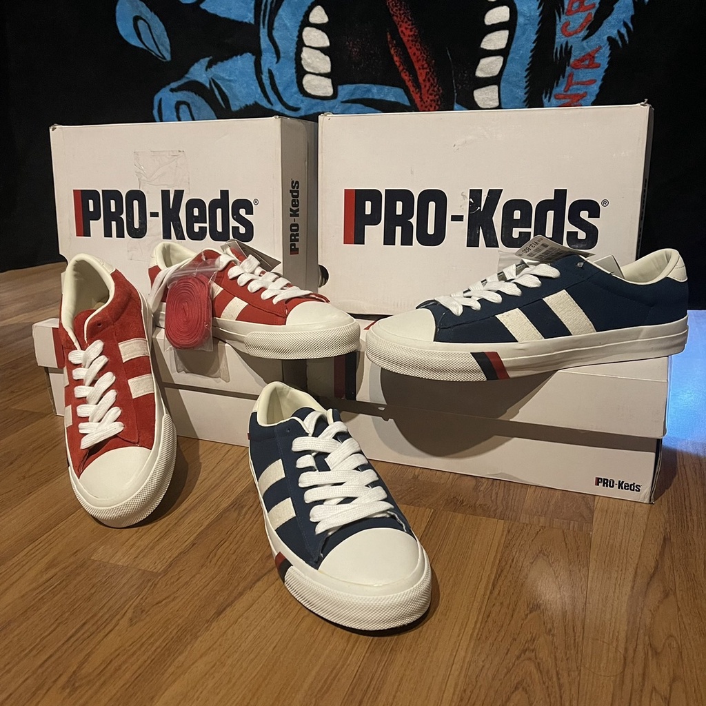 รองเท้าผ้าใบ เล่นสเก็ต โปรเคด ProKeds Court King Navy & Royal Plus Vintage รับประกันของแ
