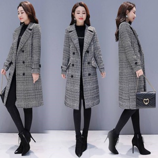 521🔥พร้อมส่ง🔥 ส่งไว ทันใจ ร้านคนไทยค่ะ❤️Coat wool โค้ทผ้าวูล โค้ทตัวยาว โค้ทลายสก๊อต เสื้อโค้ท เสื้อกันหนาว โค้ทผู้หญิง