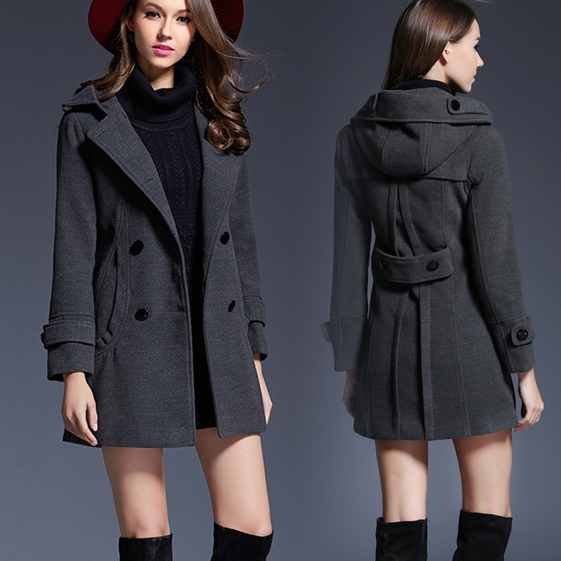 B0429🔥พร้อมส่ง🔥ส่งไว ทันใจ ร้านคนไทย❤️Coat Wool โค้ทผ้าวูล โค้ทแต่งฮู้ด เสื้อกันหนาว โค้ทเกาหลี โค้ท