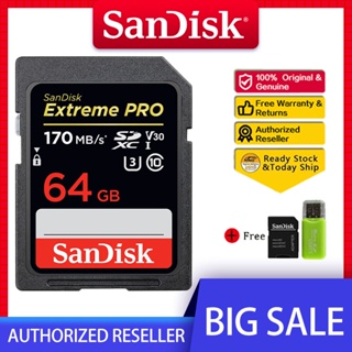 Sandisk การ์ดรีดเดอร์ Extreme Pro 32GB 64GB 128GB 256GB UHS-I U3 V30 SDXC ความเร็วสูงถึง 200MB/s