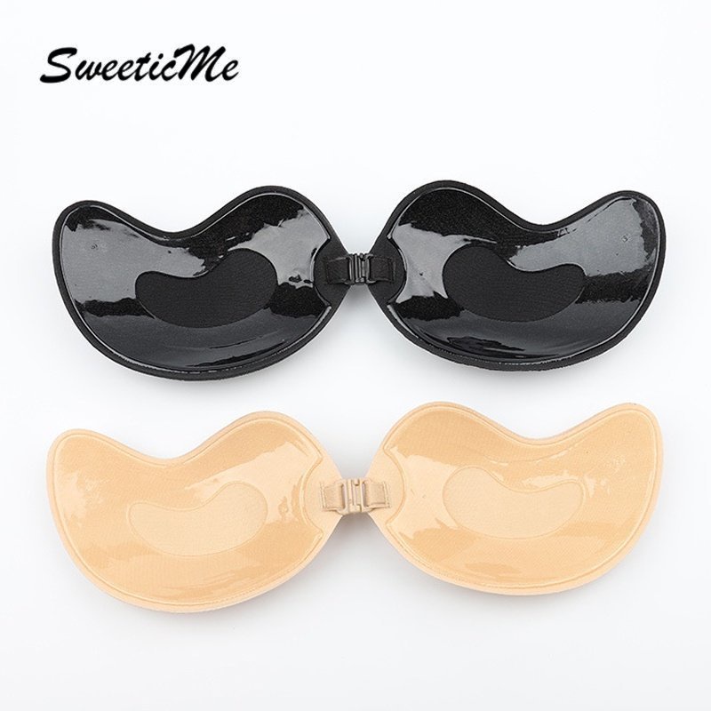 SweeticMe 1 คู่ Push-up Bra Self-กาวที่ไม่มีสายหนังที่มองไม่เห็น Bra กาวที่มองไม่เห็น Bra แผ่นหัวนม