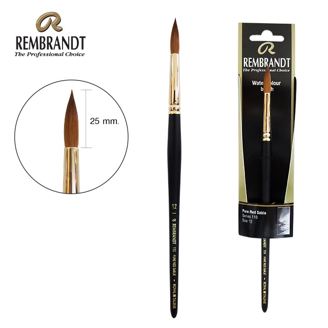 [2/2] Rembrandt Water Colour Round Brush Series 110 No. 8,10, 12, Set 3 I พู่กันสีน้ำกลม