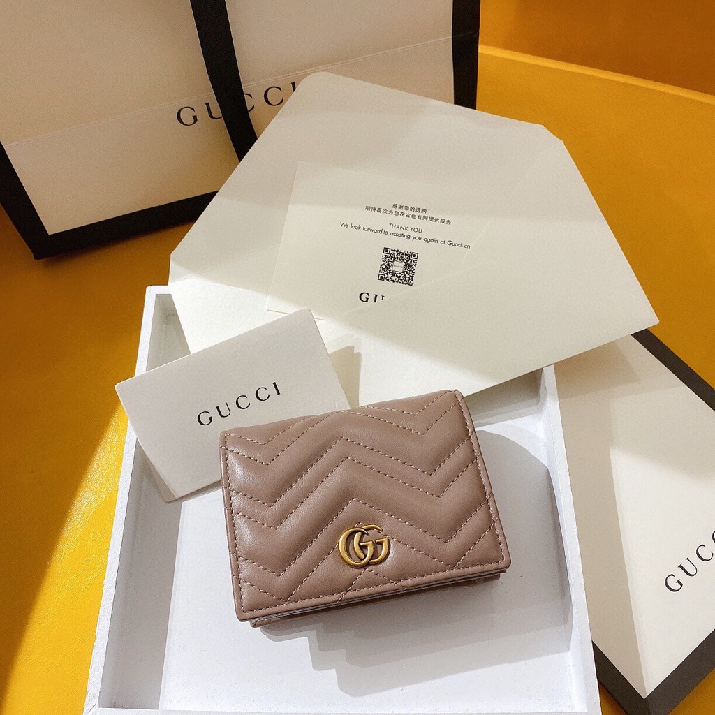 พรี​ ราคา2800 Gucci Marmont กระเป๋าสตางค์ กระเป๋าเงิน เหรียญ หนังแท size11*8*2.5cm