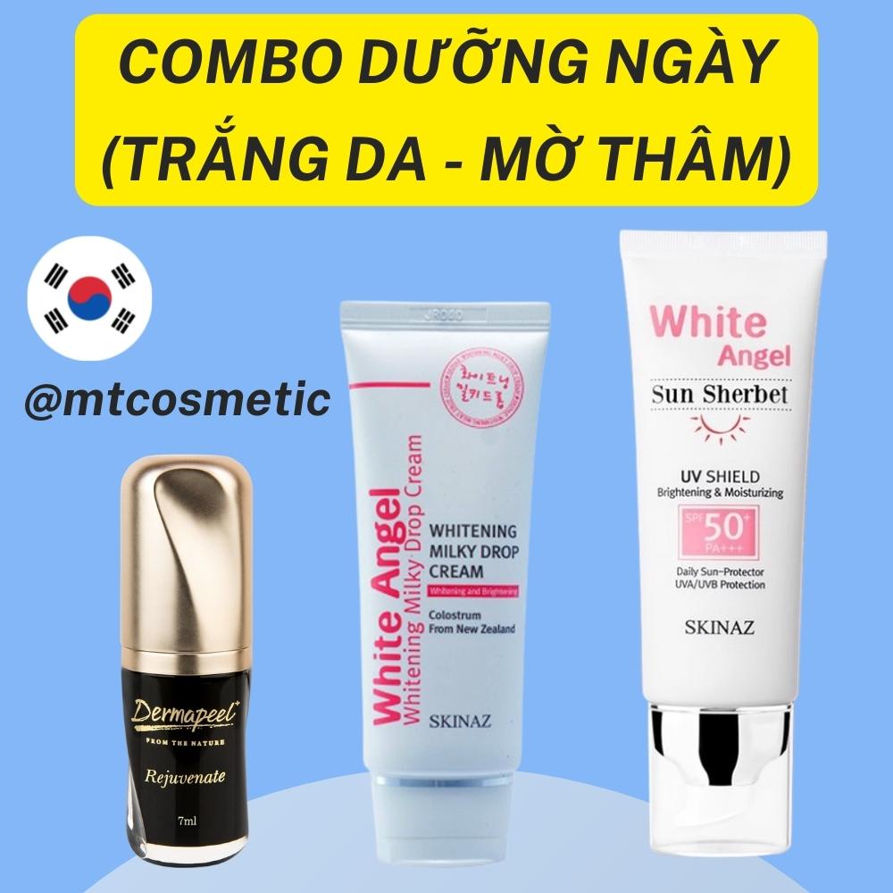 Optimal Day Skin Care Combo - Dermapeel Cod Egg Serum 7ml - White Angel SKINAZ 70g - ครีมกันแดด SKINAZ