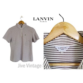 Lanvin Sport เสื้อกีฬา / เสื้อออกกำลังกาย ผู้หญิงมือสอง ของแท้ จากตู้ญี่ปุ่น ลายทาง สภาพดีมาก ใส่สบาย ไม่ร้อน ไม่โป๊