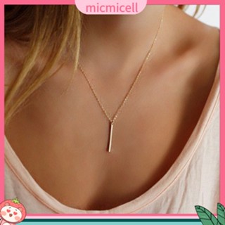 (micmicell) Women Fashion Metal Bar Charm Dangle Gold Plated Chain Pendant Necklace