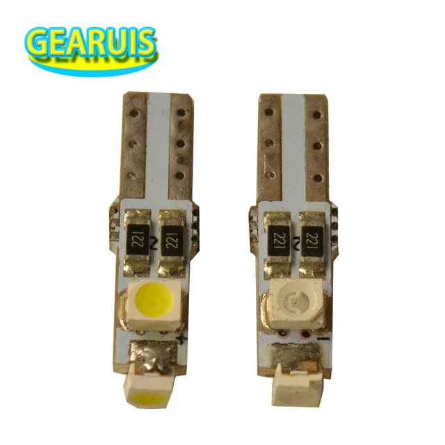 100X Car auto T5 Led 3 SMD 1210 3825 PCB 74 73 Wedge Instrument Cluster Panel Speedometer Lamp Bulb 