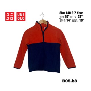 Uniqlo kids size 140 เสื้อกันหนาวเด็ก 6-7 ปี สภาพดีผ้าอุ่น B06.b8