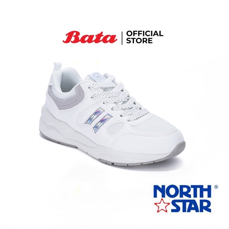 Bata บาจา ยี่ห้อ North Star รองเท้าสนีกเกอร์ รองเท้าผ้าใบ Sneakers ผ้าใบผูกเชือก สำหรับผู้หญิง รุ่น Sandy สีขาว 5391017