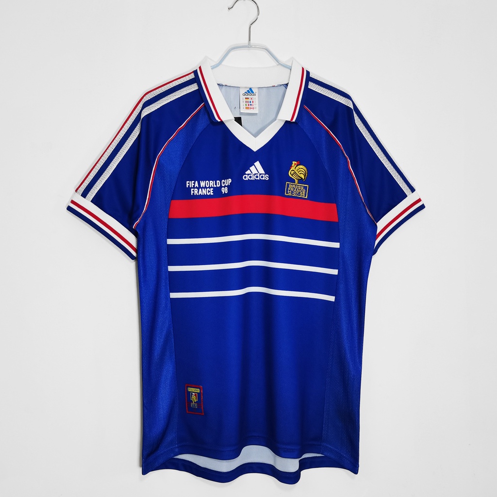 1998 France Home World Cup Final Retro Soccer Jersey ฟุตบอล