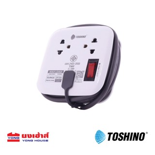 Toshino ปลั๊กไฟ รุ่น XP-1.8M  เพิ่มช่อง USB 2 ช่อง 2.1A ระบบป้องกันไฟกระชาก ปลั๊กแปลง ปลั๊กพกพา B 8859636504947