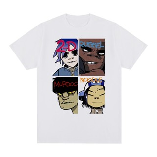 เสื้อคนอ้วนผญ เสื้อยืด Gorillaz ซัมเมอร์มิวสิคแบนด์ผ้าฝ้ายผู้ชายเสื้อยืดใหม่ TEE TSHIRT เสื้อผู้หญิง