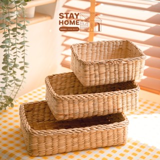 [โค้ดOBSEP15100ลด50%]กล่องจัดระเบียบลายตรง  Stayhome