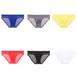 Sexy Men Transparent Briefs Mesh Breathable Underwear Bikini Male Panties