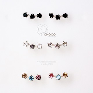 (S925) ต่างหูดาวเพชรเงินแท้ CZ ET73 Sterling Silver CZ Diamond Stud Earrings