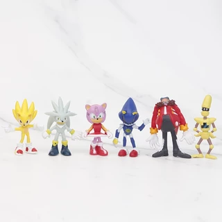 12 ชิ้น / เซต เกมโซนิค PVC ฟิกเกอร์แอคชั่นโซนิค เม่น โมเดล ของสะสม เค้ก ท็อปเปอร์ ตกแต่ง ตุ๊กตา ของเล่นเด็ก