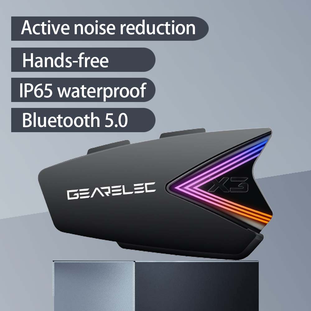 Gearelec X3 หมวกกันน็อคมอเตอร์ไซค์อินเตอร์คอมหูฟังบลูทูธ 5.0 ไร้สายฟรีมือโทรหูฟังเครื่องส่งรับวิทยุ 