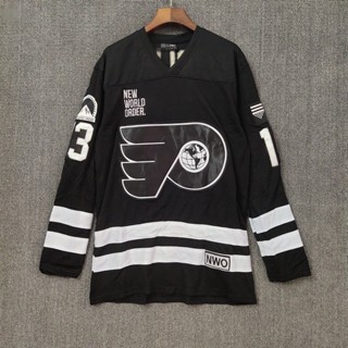 เสื้อกีฬาแขนยาว ลายทีม Nhl Hockey Jersey Hockey Jersey สไตล์ยุโรป และอเมริกาเรโทร สําหรับผู้ชาย และผู้หญิง