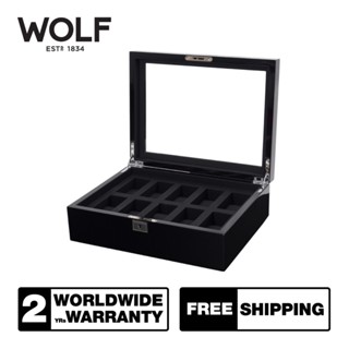 กล่องหมุน กล่องนาฬิกา WOLF1834 รุ่น SAVOY 10 PIECE WATCH BOX (BLACK)