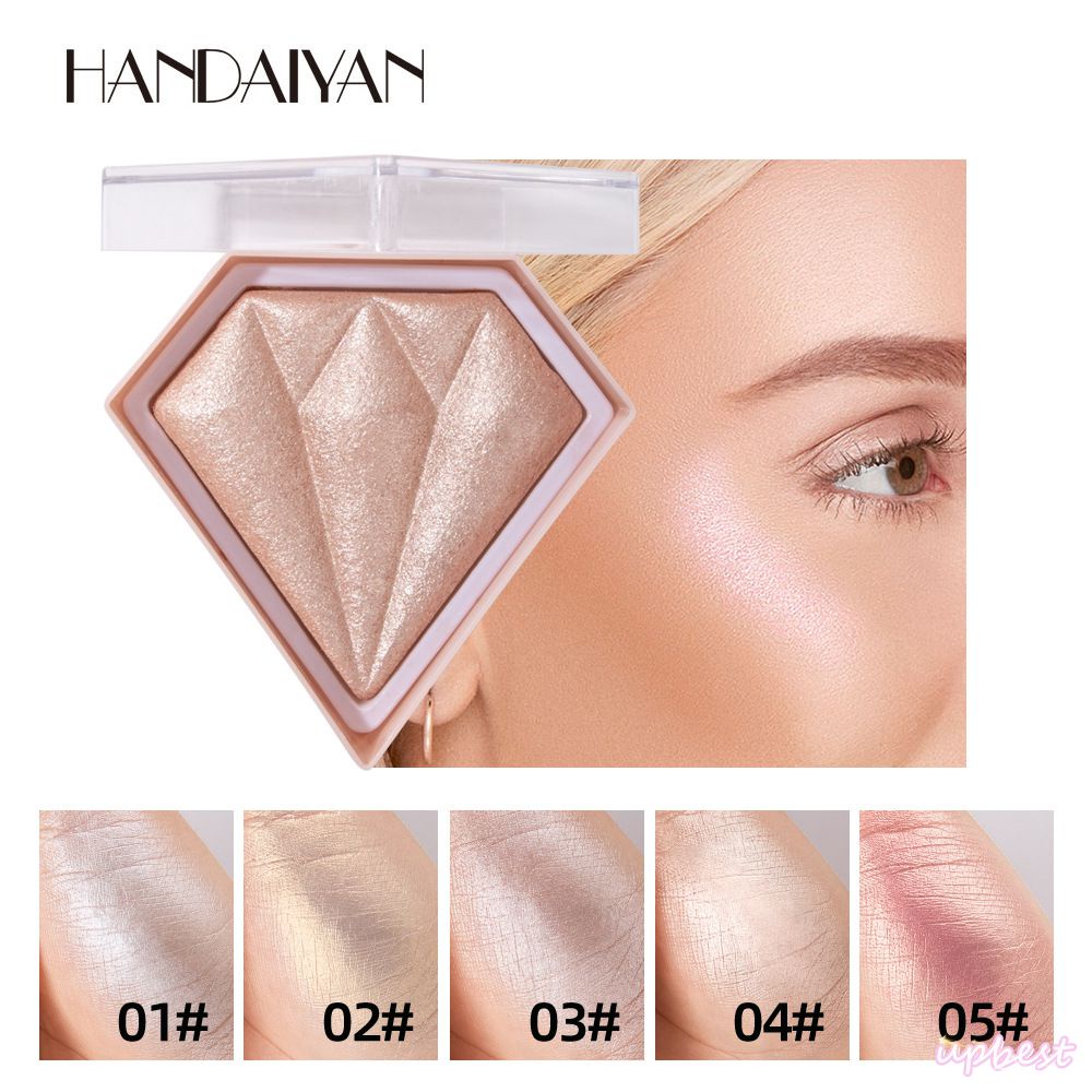 ♕Handaiyan 5สี Diamond Highlighter Facial Palette แต่งหน้า Glow Contour Shimmer Powder Blush Illuminator Highlight Beauty Makeup