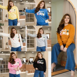 SH85 เสื้อหนาวปักดอก เสื้อผ้าพลัสไซส์ Plussize fashion ชุดคนอ้วน แฟชั่นสาวอวบ