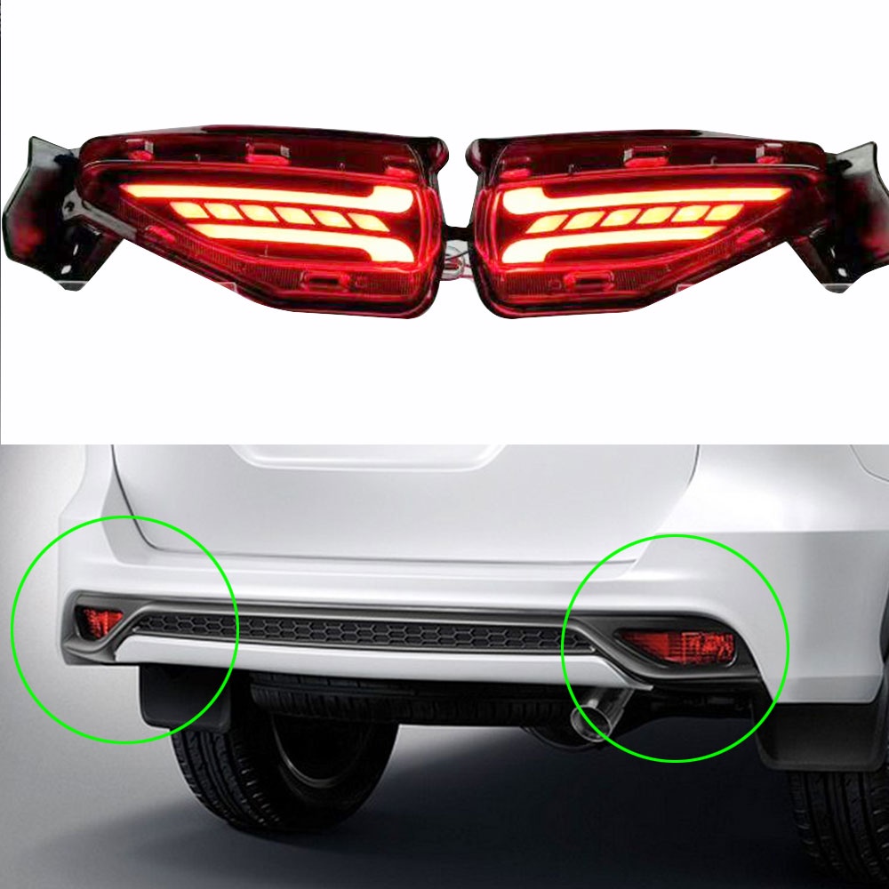 ไฟตัดหมอก LED สะท้อนแสง ติดกันชนหลัง อุปกรณ์เสริม สําหรับ Toyota Fortuner SW4 2015 2016 2017 2018 20
