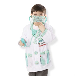 [3-6ปี] รุ่น 4839 ชุดคุณหมอฟรีไซส์ 3-6 ขวบ สูง 100-135 cm Melissa &amp; Doug Doctor Role Play Costume รีวิวดีใน Amazon USA ชุดอาชีพเด็ก ซักเครื่องได้ อย่างดี มาลิซ่า 3 ขวบ