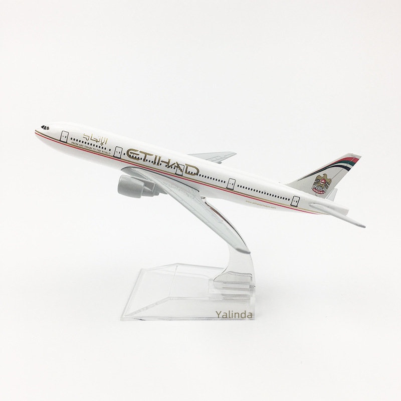 Yalinda Etihad Airways B777 16 ซม.ชุดเครื่องบินเด็กวันเกิดของเล่นเครื่องบินรุ่น