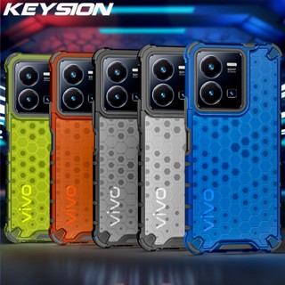 Keysion เคสโทรศัพท์มือถือ ซิลิโคน PC ใส กันกระแทก ลายรังผึ้ง สําหรับ VIVO Y35 Y22S Y16 Y22S Y35