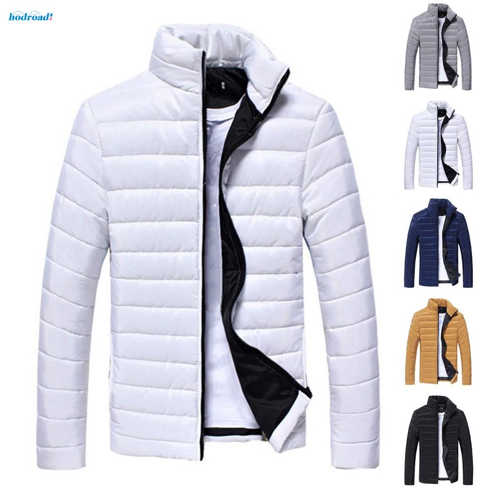 【HODRD】Men Winter Warm Down Jacket Puffer Coat Stand Collar Zipper Ultralight Outwear brand new and high quality【Fashion】
