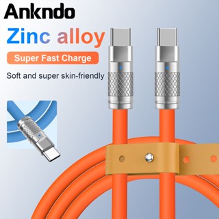 Ankndo PD 60W สายชาร์จเร็ว USB C ถึง USB C สายเคเบิล สําหรับ Samsung S20 Xiaomi สายชาร์จ Type C สายเคเบิล