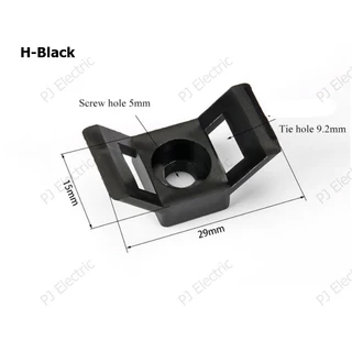 50 แป้นสกรูยึดเคเบิ้ลไทร์สีดำหรือขาว (Saddle Type Tie Mount) มี 3 ขนาดให้เลือก เล็ก กลาง หรือ ใหญ่