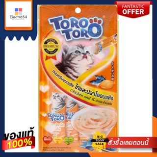 โทโรโทโร่ครีมขนมแมวเลียไก่และปลาโออบแห้งTORO TORO LICKABLE CAT TREAT CHICKEN+KAT