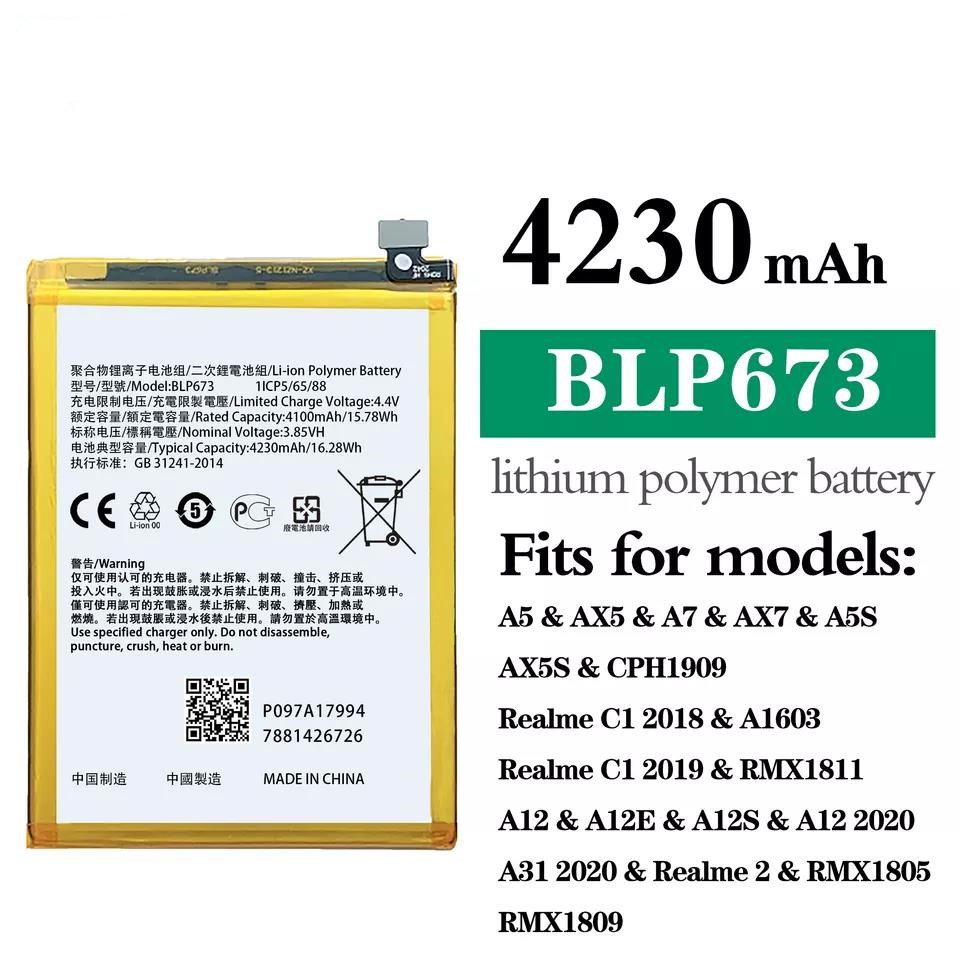 แบตเตอรี่ OPPO A3S A7 A5S A31 2020 C1 Realma 3 C1 BLP673 Battery Use For OPPO A3S A7 A5S Realma C1 Realma3 BLP673